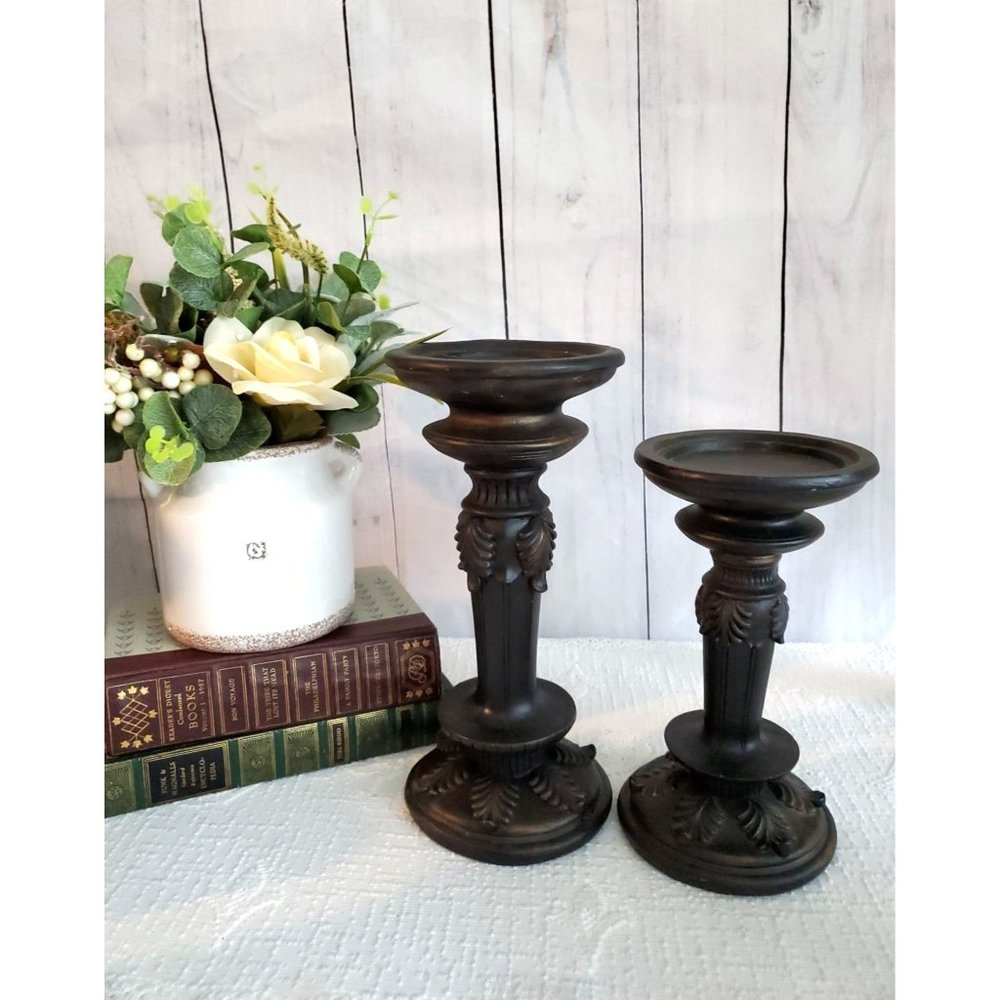 Home Decor | Pair 10" & 8" Candle Holders